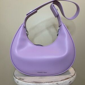 Charles & Keith Lilac Crescent Shoulder Bag